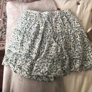 Sage green with white flowers ruffle skirt